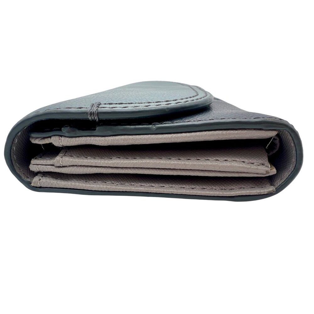 Fossil Cleo Leather Clutch Wallet Light Blue & Navy Leather Two-Tone - Picture 8 of 9